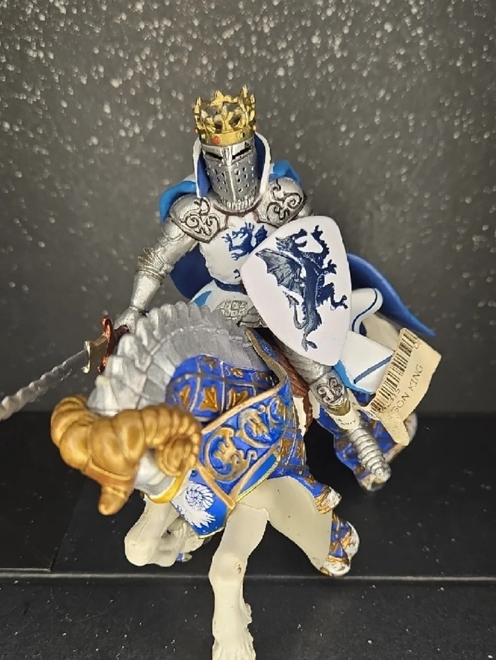 Set Of 2 Papo Medieval World of Knight's Horse Blue Ram Crest Fantasy Figure - Picture 7 of 11